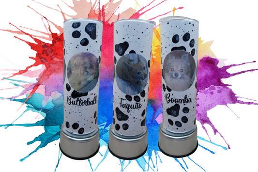 Dog Paw Print Photo Tumbler