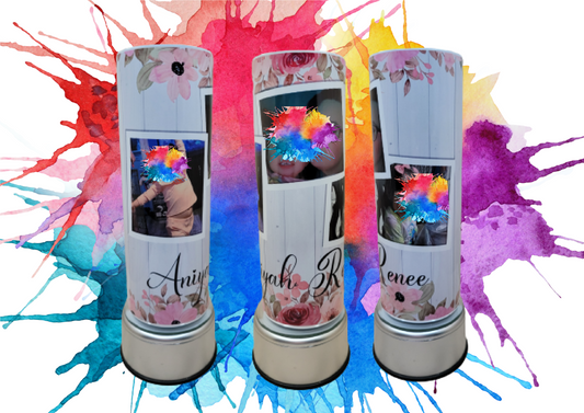 Floral Photo And Name 20oz Tumbler